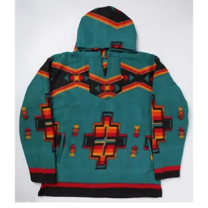 El Paso Teal Unisex Aztec Fleece Pullover Hoodie