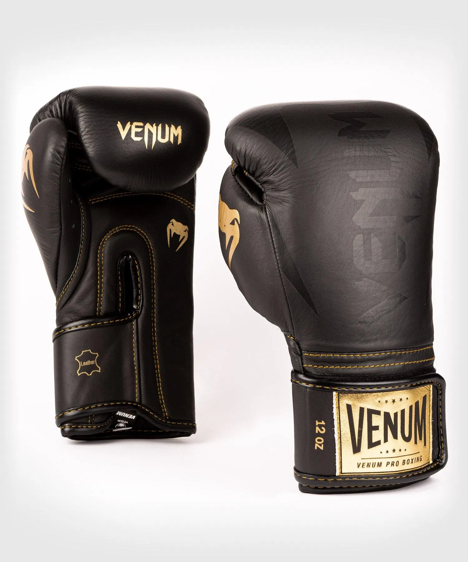 Guantes de Boxeo profesional Venum Hammer – Velcro - Negro/Negro-Oro