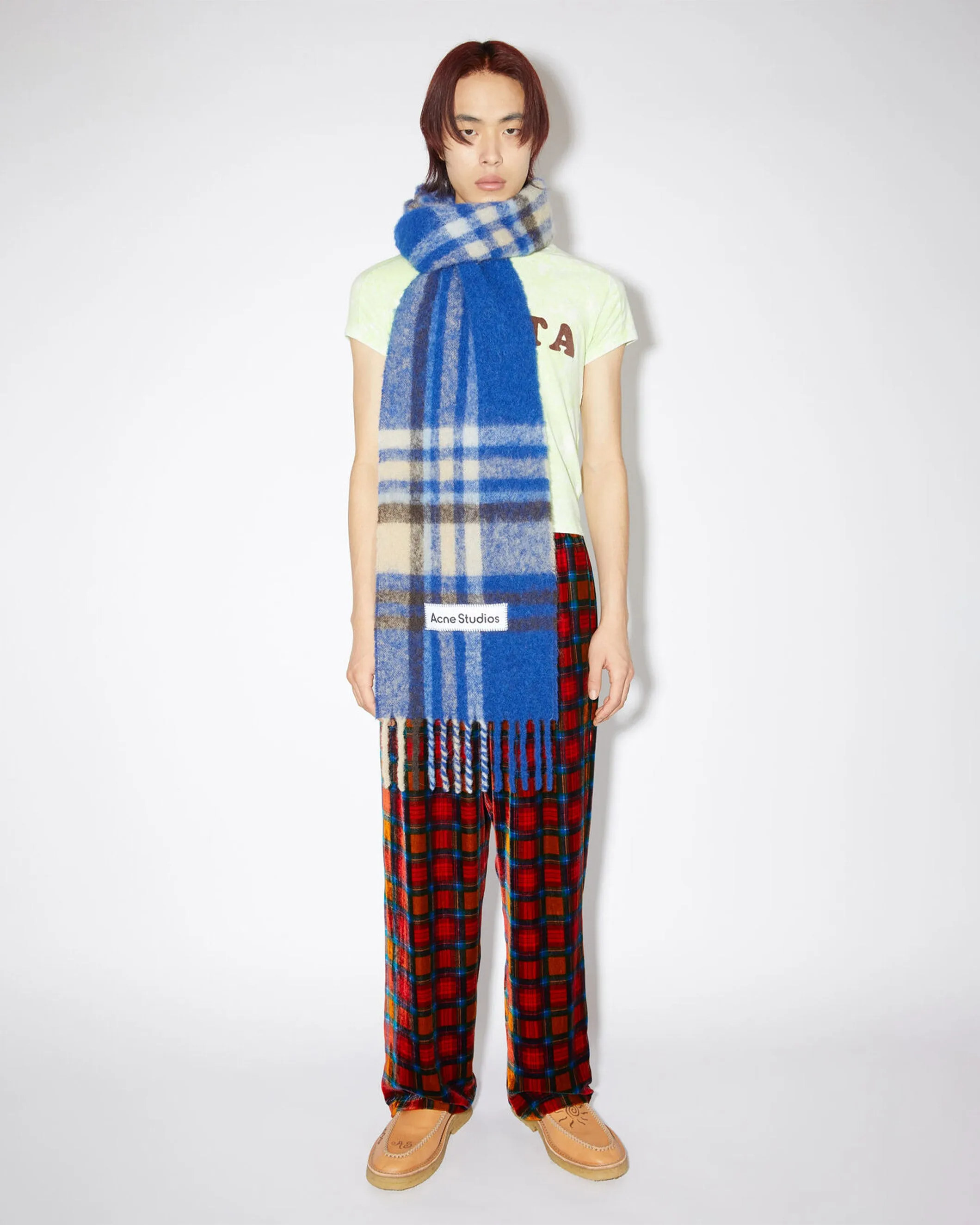 Mohair Tartan Blanket Scarf