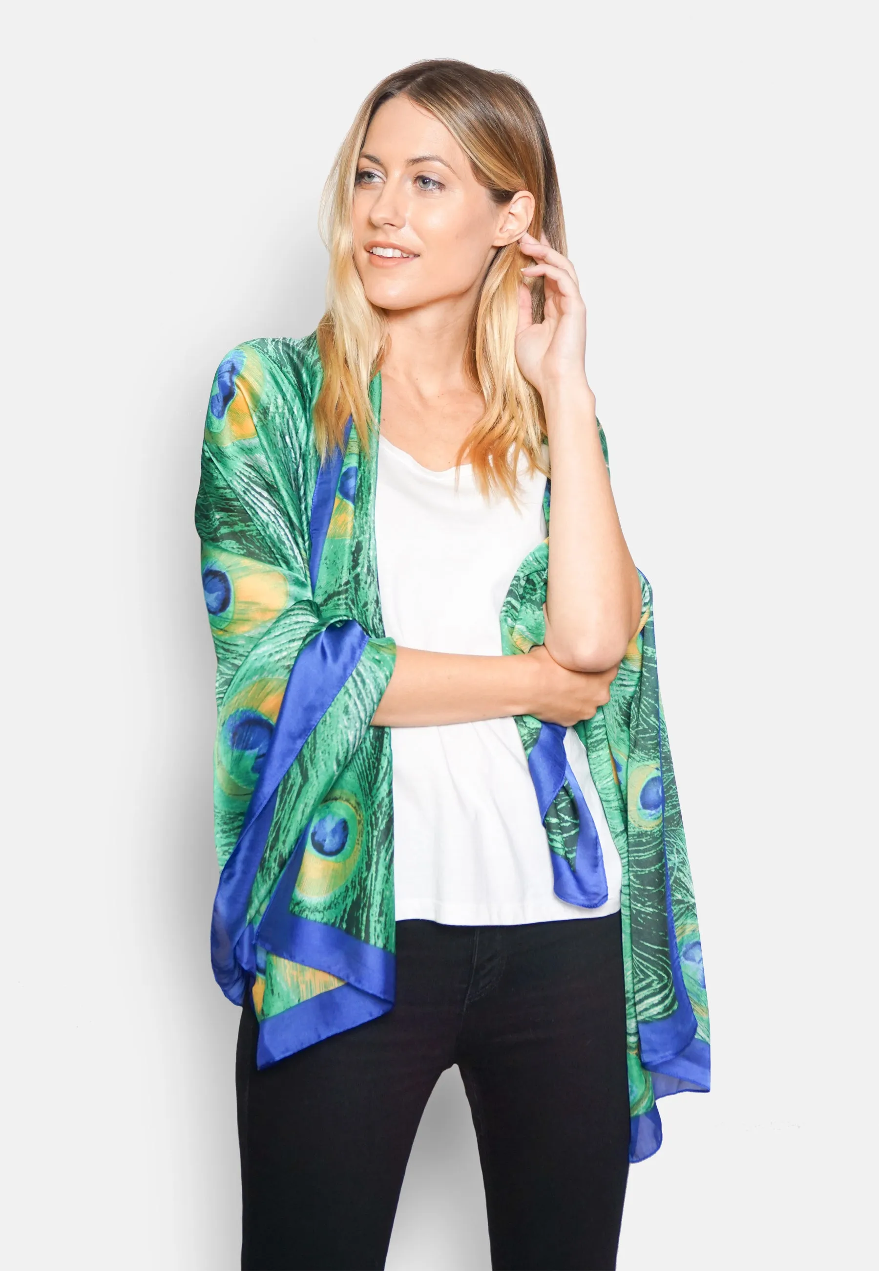 Peacock Silk Scarf