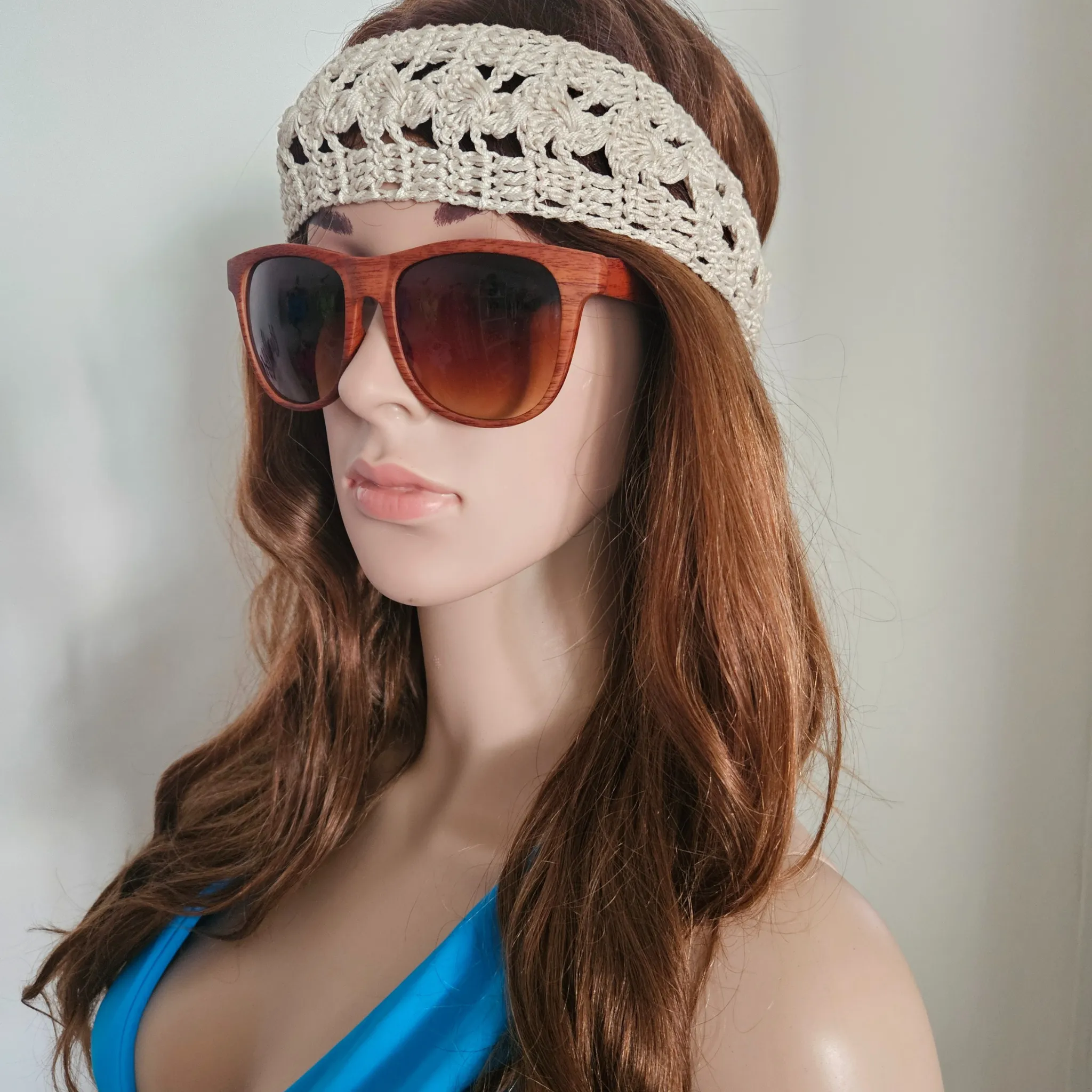Rita Rosa Shell Wide Crochet Headbands: Coastal Chic