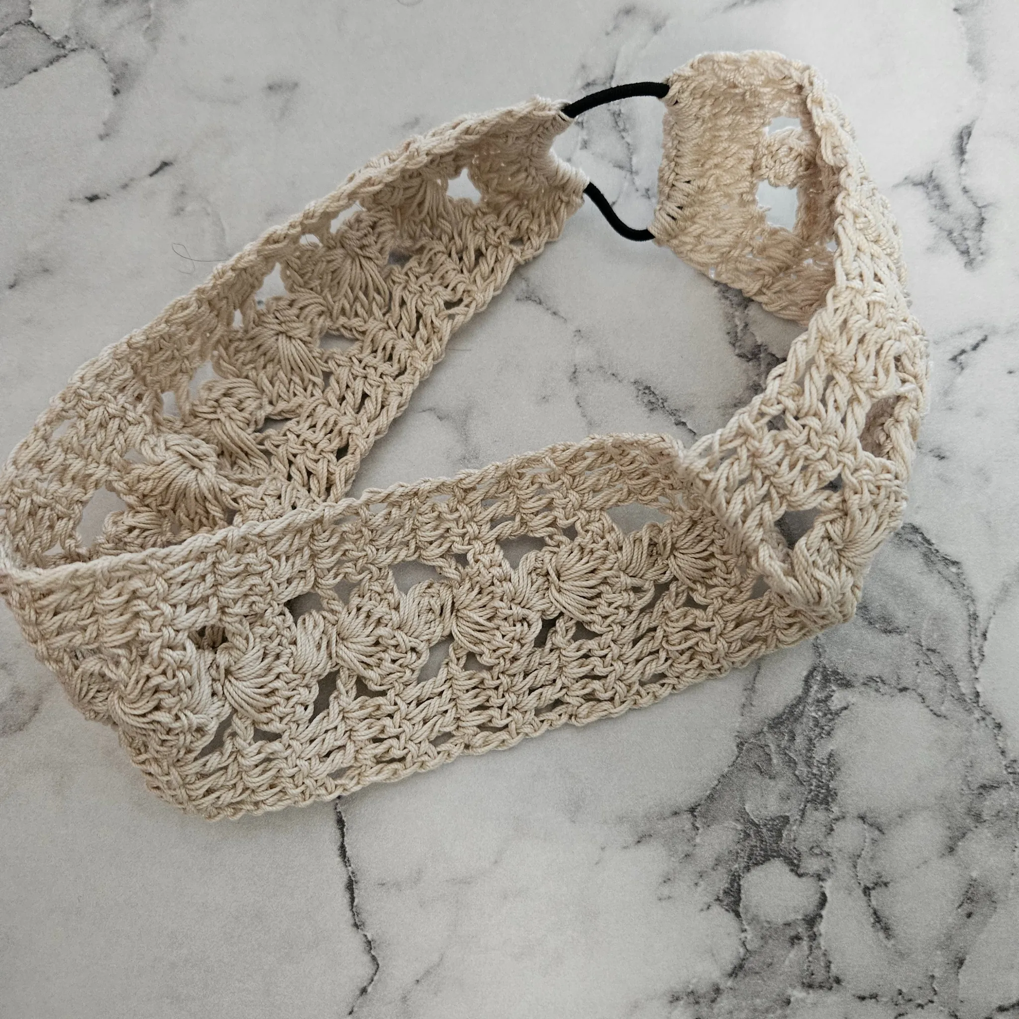 Rita Rosa Shell Wide Crochet Headbands: Coastal Chic